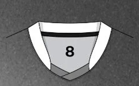 Kerah jersey V-Narrow Tumpuk