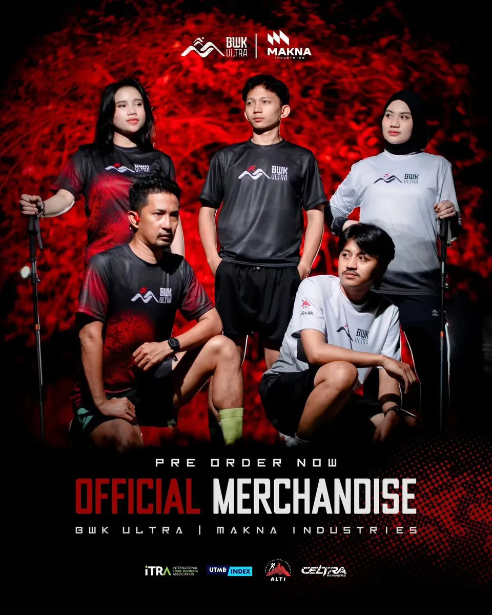 Merchandise resmi BWK Ultra, ultra trail pertama di Sulawesi, powered by MAKNA
